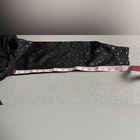 Attention Black & Gold Blouse Size Large - Picture 11 of 11